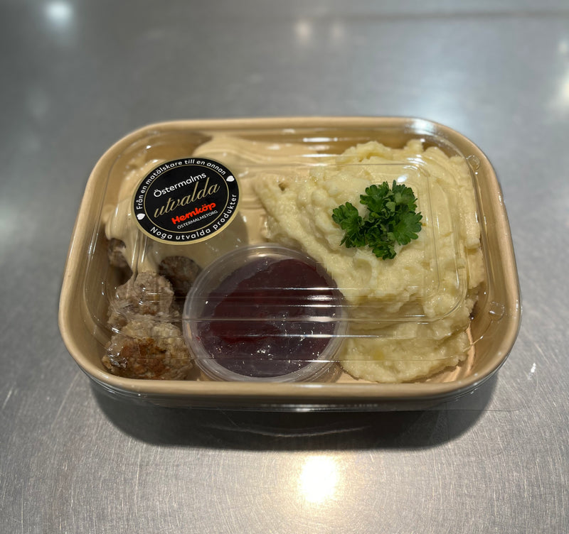 Köttbullar med potatismos och gräddsås